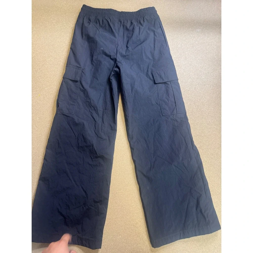 Jordan Boys Navy Blue Nylon Cargo Pants Jumpman‎ Logo Mesh Lined D413-023 Size L